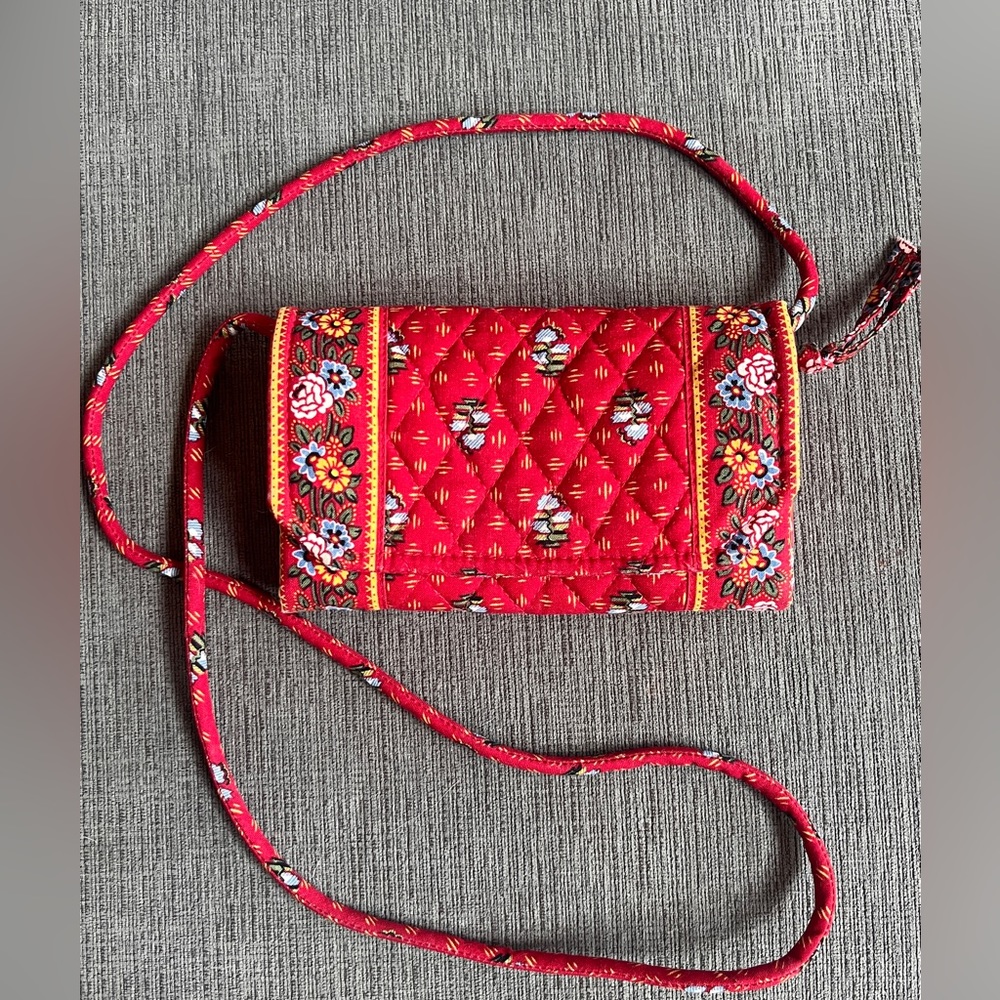 Vintage Vera Bradley Crossbody Tri Fold Wallet Purse